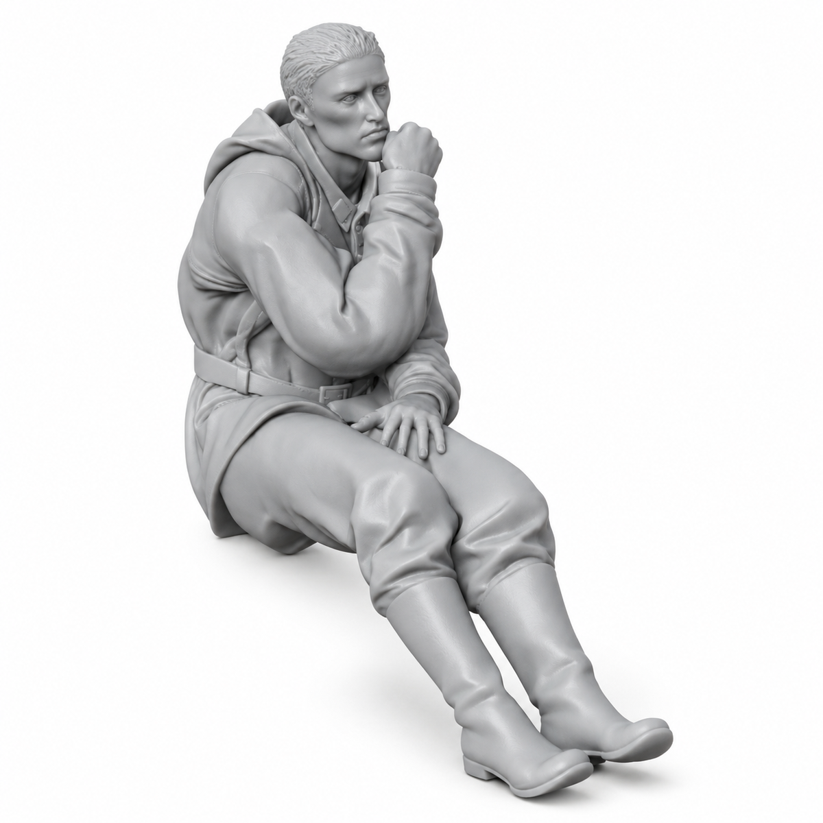 WWII German Soldier Sitting