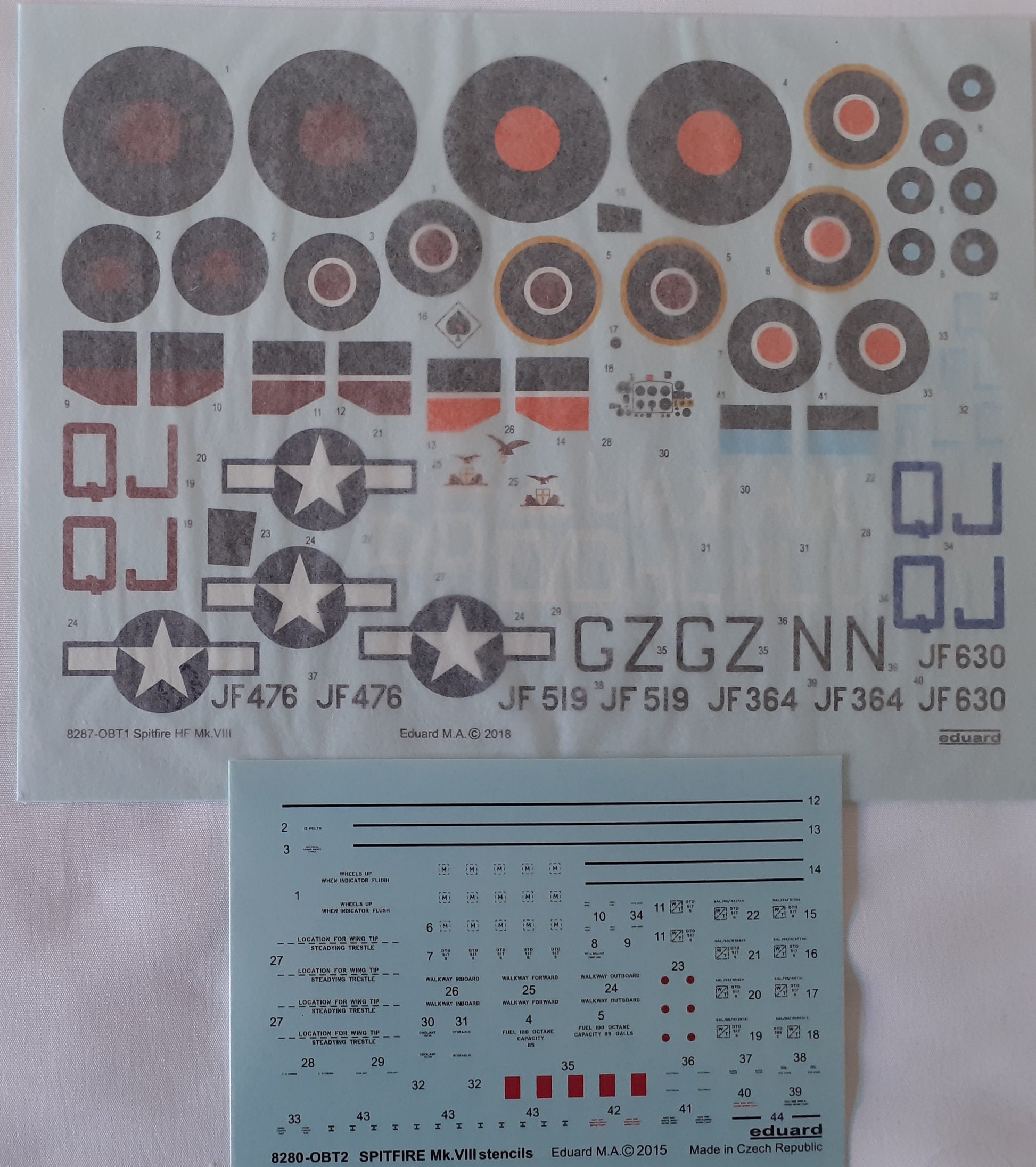 Eduard 1:48 Spitfire HF Mk VIII ProfiPack Edition decals