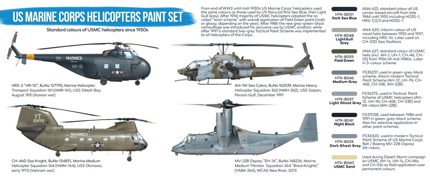 Hataka (blue line) US Marine Corps Helicopters Paint Set