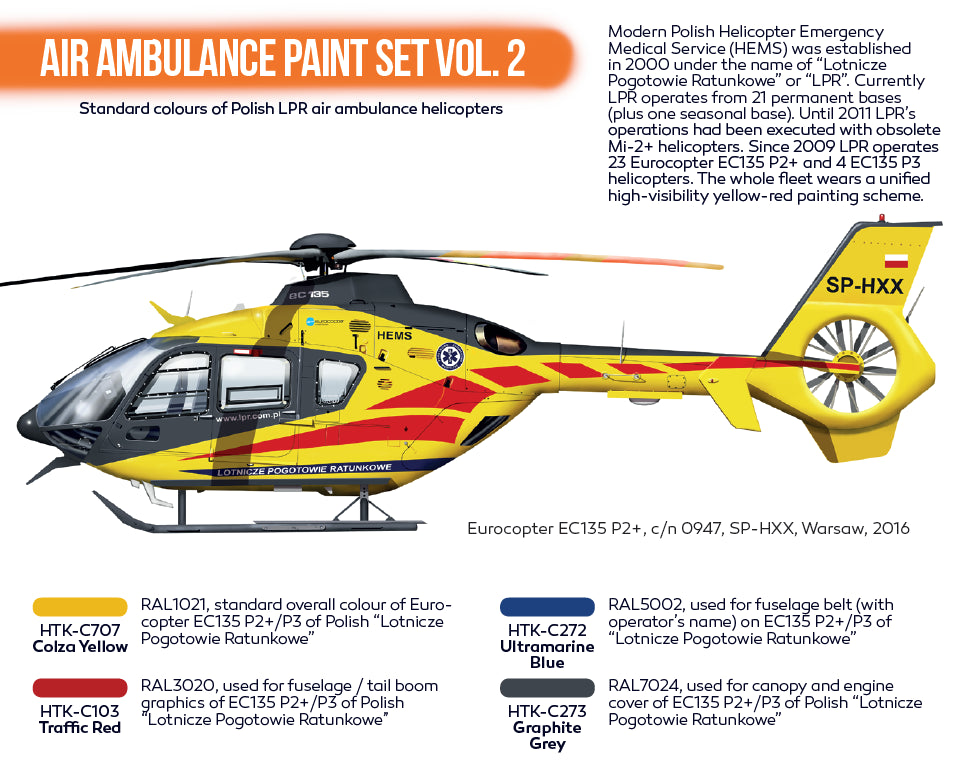 Hataka (orange line) Air Ambulance Paint Set Vol.2