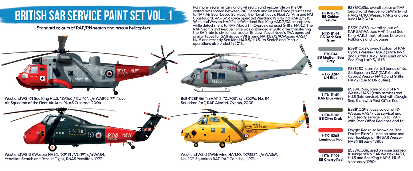 Hataka (blue line) British SAR Service Paint Set Vol.1