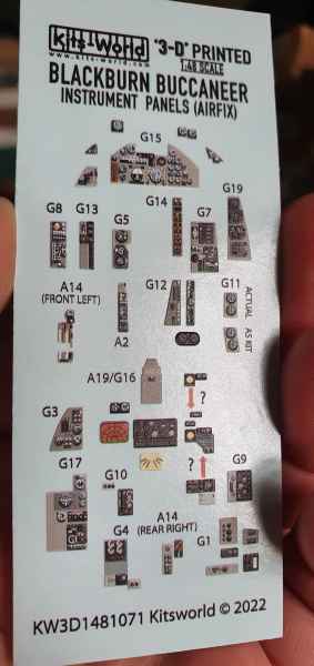 Kits World 1:48 Blackburn Buccaneer 3D Instrument Panel
