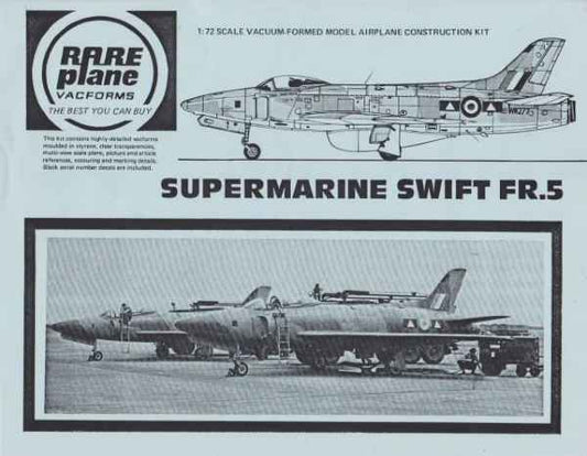 Rare Plane Vacforms 1:72 Supermarine Swift FR.5 (1986)