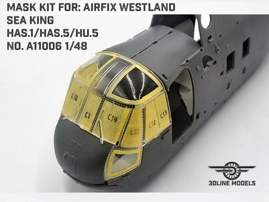 3DLine Models 1:48 Airfix Westland Sea King Mask Set